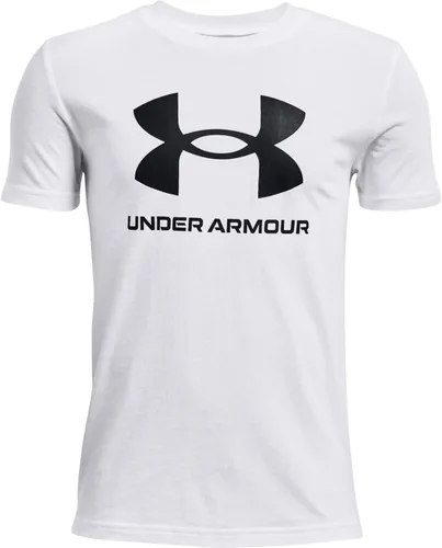 Under Armour Camiseta de manga corta con logotipo deportivo para niño