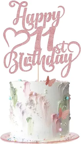 Miniatura 10 de Decoración para tarta de cumpleaños número 15 con purpurina dorada – 15 aniversario/cumpleaños – Hello 15, Cheers to 15 años, 15 & Fabulous Cake