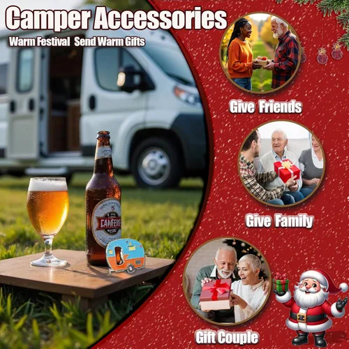 Miniatura 2 de Abrebotellas Magnético con Adhesivo Magnético para Nevera, Abrebotellas para Autocaravana RV Camper, Abrebotellas de Cerveza de Caravana, Idea