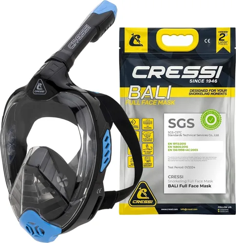 Cressi - Máscara de esnórquel para adultos de cara completa - Vista amplia y clara, sistema antivaho - Fácil respiración: la seguridad es lo primero