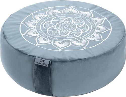 Miniatura 13 de Florensi - Cojín de meditación - Cómoda almohada de suelo - Tradicional almohada de meditación tibetana con hermosa cubierta de terciopelo - Cojín