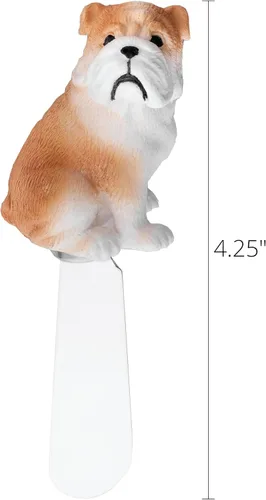 Miniatura 2 de Supreme Housewares Bulldog - Esparcidores de queso, mangos de resina pintados a mano con cuchillas de acero inoxidable para untar queso crema