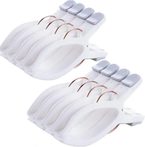 Miniatura 7 de Paquete de 10 clips de toalla de playa para sillas de playa, abrazaderas de toalla de tamaño gigante, sillas de piscina para silla de crucero