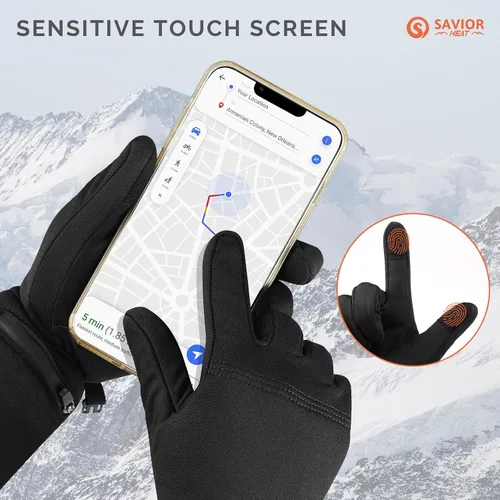 Miniatura 4 de SAVIOR HEAT Heated Glove Liners for Men Women, Rechargeable Battery Electric Heated Gloves, Winter Warm Glove Liners, Thin Gloves Riding Ski