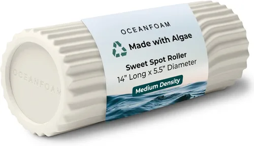 Oceanfoam Sweet Spot - Rodillo de espuma mediano para ejercicio de 14" x 5.5" - Rodillo de espuma de densidad media para terapia física, masaje de