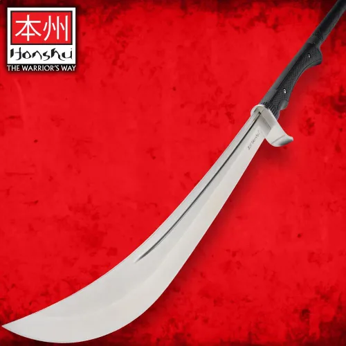 Miniatura 4 de Honshu Naginata - Espada y funda de arma de asta japonesa Samurai & Foot Soldier - Arma de autodefensa Hoja de 18 pulgadas unida a eje largo