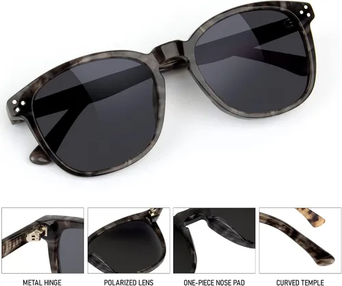 Miniatura 4 de Gafas de sol polarizadas para mujer con protección UV para mujer, a la moda, grandes sombras con marco de acetato BC2110