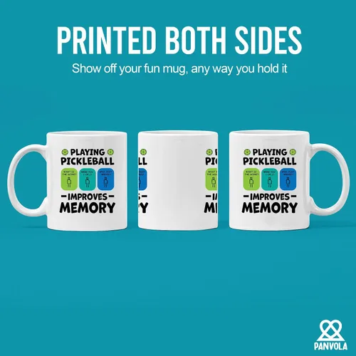 Miniatura 3 de Taza de cerámica Playing Pickleball Improves Memory Pickleball Lovers Gifts Coffee Cup 11 oz (negro)