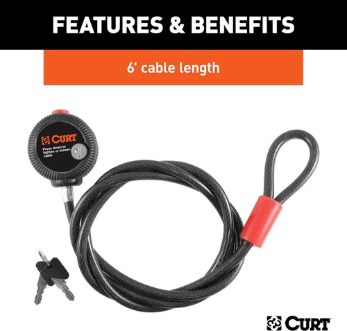 Miniatura 7 de Curt Manufacturing 23666 cable de seguridad