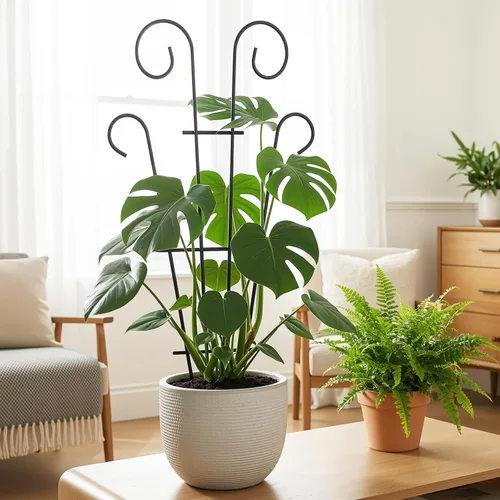 Miniatura 5 de Thealyn Paquete de 4 enrejados de 32 pulgadas para plantas en maceta, enrejado de jardín de metal para plantas trepadoras, soporte decorativo de vid