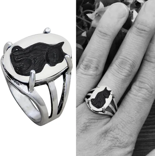Miniatura 3 de Vintage Look 10pcs Lot Cat Cameo Anillos para las Mujeres Antiguo Plata Real Plateado Diseño Tamaño Mezclado Personalizado Joyería de Moda, Metal