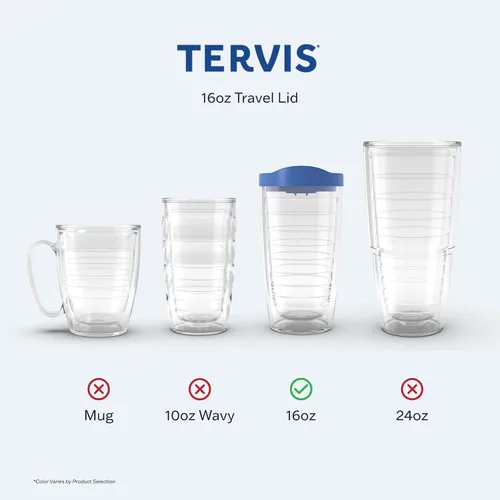 Miniatura 2 de Tapa de viaje Tervis fabricada en Estados Unidos de doble pared aislada para taza de viaje de vaso aislado mantiene las bebidas frías y calientes