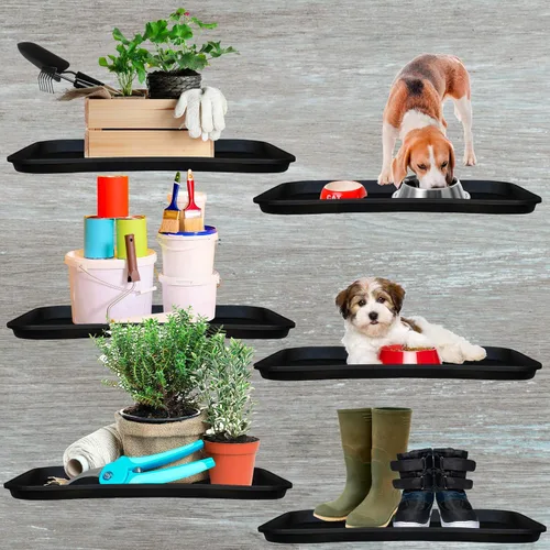 Miniatura 2 de JobSite - Bandeja de botas resistente, multiusos para zapatos, mascotas, jardín, 15 x 28 pulgadas, 2 bandejas