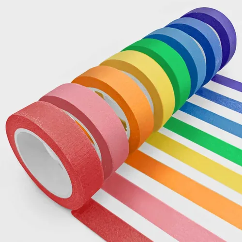 UMETDO 8 Piezas Cinta de Enmascarar de Colores - Cinta de Pintor, Rollos de Colores del Arco Iris, Suministros de Arte para Niños, Ideal para Multi