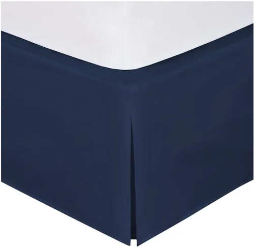 Miniatura 5 de Linen Plus - Falda de cama plisada de lujo de 14.0 pulgadas. De caída plisada, guardapolvos, color sólido., Negro, Completo