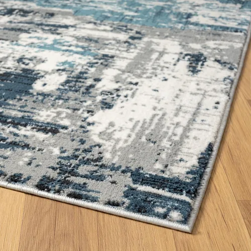 Miniatura 5 de LUXE WEAVERS Alfombra abstracta azul envejecida de 5 x 7 pulgadas