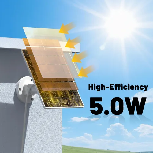 Miniatura 3 de Cargador de panel solar de 5 W compatible con cámara Arlo Pro 5S/Pro 4/Pro 3/Ultra/Ultra 2/Go 2, carga de paneles solares con cable de carga