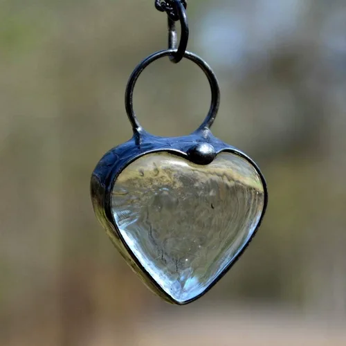 Miniatura 20 de Handmade Glass Chunky Heart Necklace