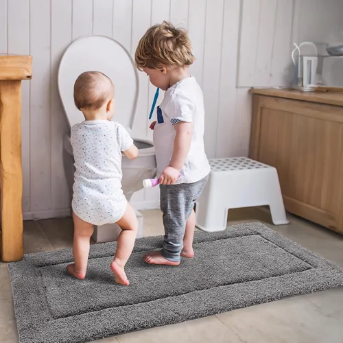 Miniatura 3 de Deconovo Alfombra de baño antideslizante, ultrasuave, de secado rápido, súper absorbente, lavable a máquina, alfombra de felpa prémium para baño