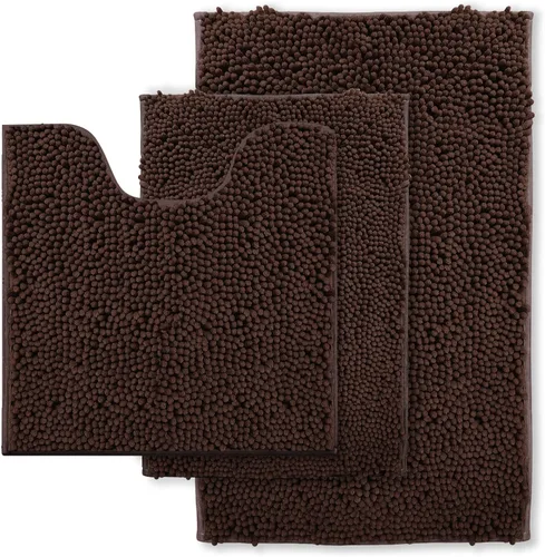 Miniatura 29 de Alfombra de baño azul, súper suave, antideslizante, lavable a máquina, se seca rápidamente, juego de baño ultrasuave de 3 piezas cian-azul