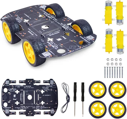 Miniatura 2 de Robot Chassis 4WD Robot Car Smart Chassis Kit con 4 TT Motor para Arduino/Raspberry Pi/Jetson Nano, Smart Robotic Car Chassis DIY Kit de aprendizaje