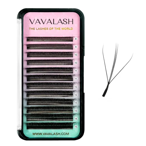 Miniatura 15 de VAVALASH Extensiones de pestañas en forma de W, con abanico prefabricado 3D, rizado D, extensiones de pestañas de volumen fáciles de abanico