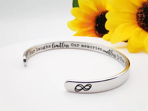 Miniatura 109 de Pulseras inspiradoras para mujer, joyería de acero inoxidable, con refranes, pulsera motivacional con mensaje oculto, pulseras grabadas para mejor