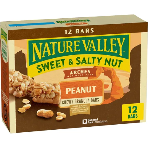 Miniatura 20 de Nature Valley Barras de granola de nueces dulces y saladas, chocolate oscuro cacahuate almendra, 6 barras, 7.2 oz