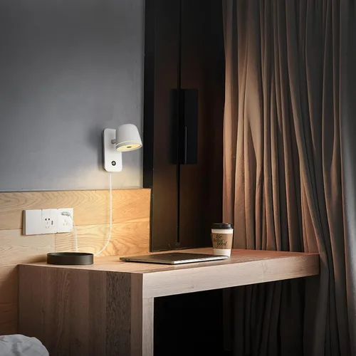 Miniatura 6 de Aisilan Lámpara de pared LED con enchufe con control de atenuación táctil. Lámpara de pared ajustable con ángulo montado en la pared, antirreflejos