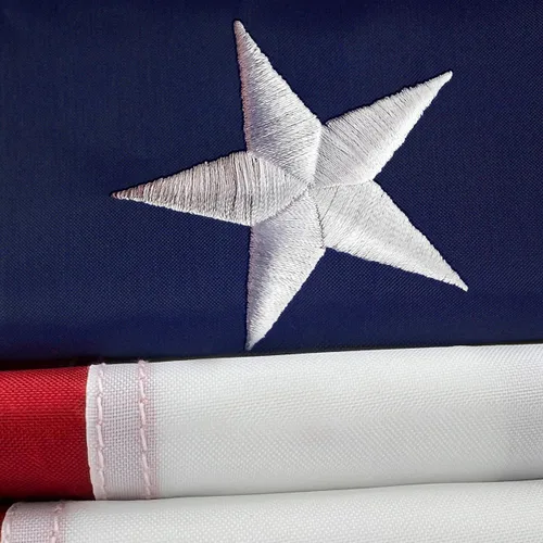 Shop72 Bandera estadounidense, bandera estadounidense de 3 x 5 para exteriores, resistente, estrellas bordadas, lealtad a Estados Unidos, bandera de
