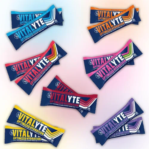 Miniatura 16 de Vitalyte Paquetes de electrolitos en polvo, mezcla de bebida de hidratación isotónica con electrolitos limpios, paquetes de rehidratación de una