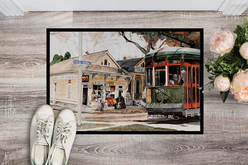 Miniatura 2 de Caroline's Treasures 8108MAT - Tapete para puerta delantera de automóvil de Nueva Orleans, 18 x 27 pulgadas, para interiores y exteriores