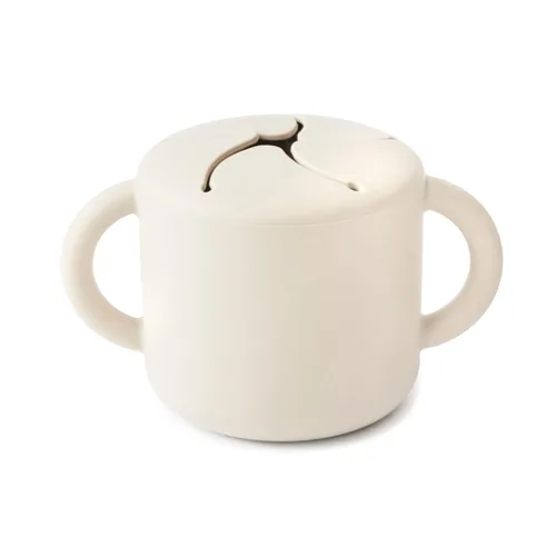Miniatura 23 de mushie - Taza para merienda de silicón, contenedor de alimentos a prueba de derrames para niños pequeños y bebés (arena movediza)