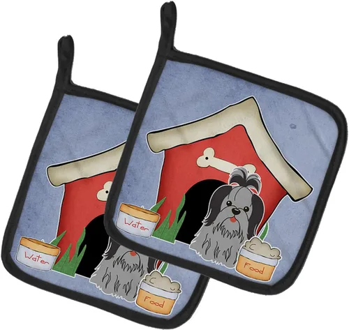Miniatura 57 de Caroline's Treasures BB2894PTHD Dog House Collection Chow Chow Chow - Par de soportes para ollas, 7.5HX7.5W, multicolor 4-Azul