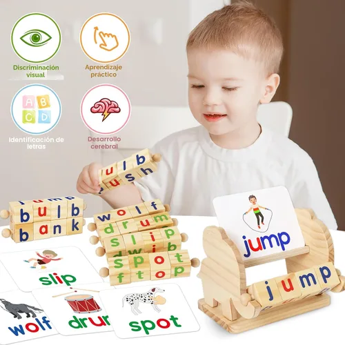 Miniatura 6 de ShyLizard Juguetes Montessori de Aprendizaje y Educación para Niños de 3, 4 y 5 Años, Juguetes de Bloques de Lectura de Madera, Actividades
