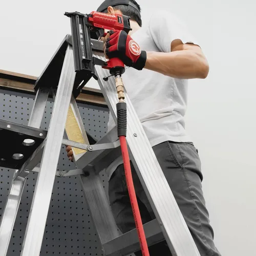 Miniatura 6 de INTERTOOL Manguera de compresor de aire 1/4-pulgada x 25 pies, ligera con acoplador rápido resistente y enchufe de servicio pesado - Resistente a