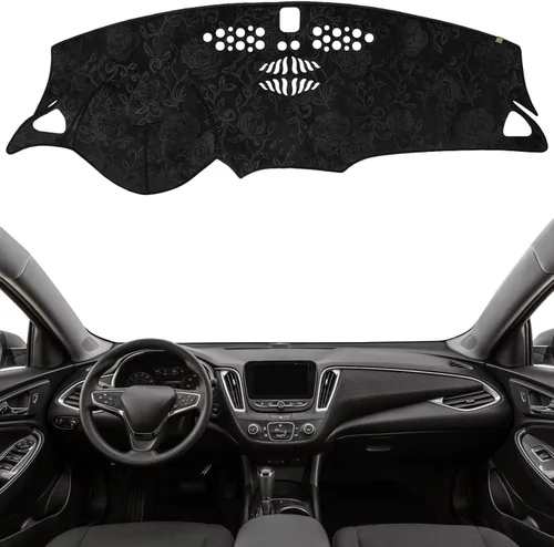 Miniatura 49 de Cubierta del Tablero Alfombrilla del Salpicadero Ajuste para Chevy Equinox 2024-2018 (Sin Modelos HUD), Alfombrilla del Tablero del Coche Negro