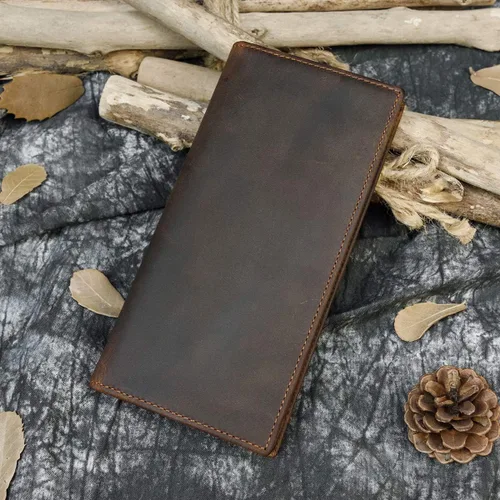 Miniatura 7 de LUUFAN Billetera larga de cuero genuino para hombre, cartera plegable grabada