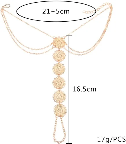 Miniatura 6 de Asphire Cadena de cuerpo de moneda bohemia sexy, collar de espalda sexy, accesorios de playa para mujer, arnés en capas, cadena de bikini