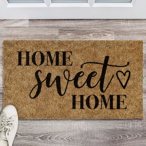 Miniatura 2 de Barnyard Designs Felpudo de bienvenida para exteriores, alfombra grande de entrada para puerta principal, marrón (Home Sweet Home, 30" x 17")