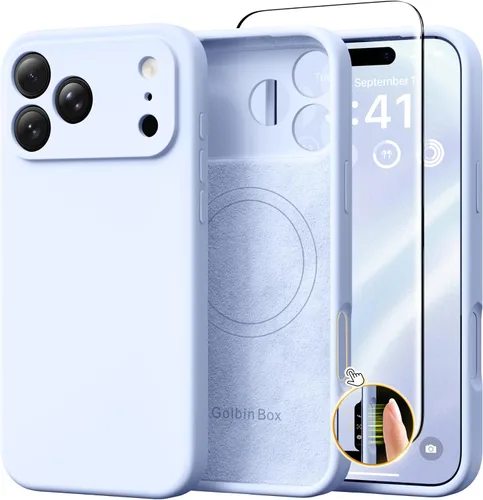 Miniatura 114 de GolbinBox Funda magnética para iPhone 17, compatible con MagSafe, cubierta de silicona integrada para control de cámara, funda de silicona líquida a