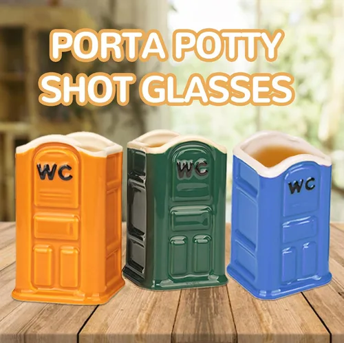 Miniatura 5 de Graciosos vasos de chupito de cerámica Porta Potty: Elefante Blanco Broma Divertidos Novedades Regalos de Intercambio de Fiesta Yankee para Adultos