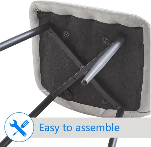 Miniatura 5 de Btrpily Juego de 4 sillas de comedor, silla de comedor con marco de metal para cocina, silla de asiento de tela tecnológica para sala de estar, Negro