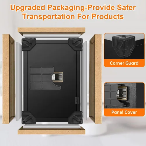 Miniatura 9 de Caja fuerte ignífuga grande de 3.4 pies cúbicos para el hogar, seguridad digital ignífuga e impermeable con teclado programable y bloqueo de llave