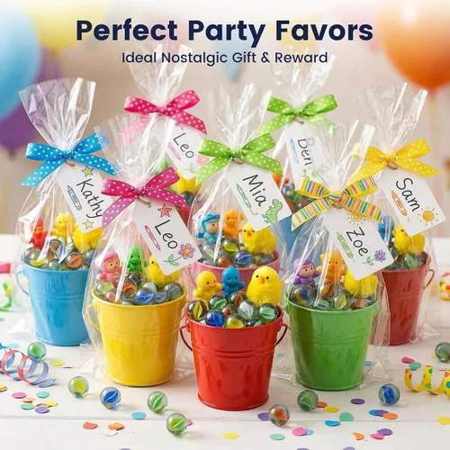 Miniatura 5 de POPLAY Canicas para niños, 115 piezas de canicas de cristal ojo de gato, mezcla de 6 colores con caja de regalo, para juegos de mesa de damas