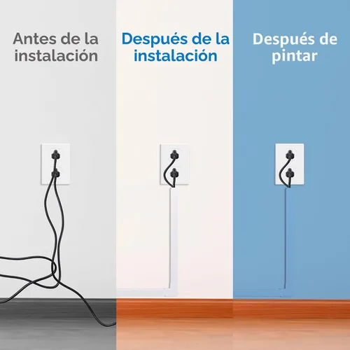 Miniatura 6 de Ocultador de Cables, Ocultador de Cables de 58 pulgadas, Cubiertas de Cables para Cables en la Pared, Canaleta Cubierta de Cable Pintable