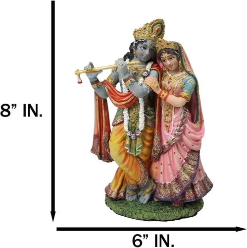 Miniatura 7 de Ebros Gift Estatua védica hindú de Radha y Krishna de la Ilustración oriental de 8 pulgadas de alto Avatar de Vishnu y Shakti Dioses Amor Divino