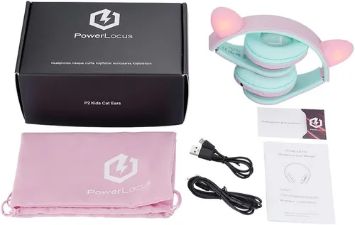 Miniatura 8 de PowerLocus - Auriculares sobre la oreja para niños, auriculares Bluetooth inalámbricos para niños, con micrófono, volumen limitado seguro de 85 dB