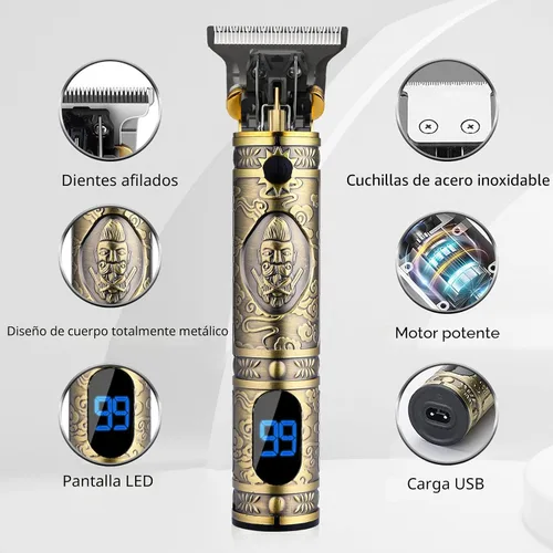 Miniatura 2 de AMULISS Cortadora de pelo profesional para hombre, sin huecos, inalámbrica, kit profesional de corte de pelo y aseo para hombres, pantalla LED