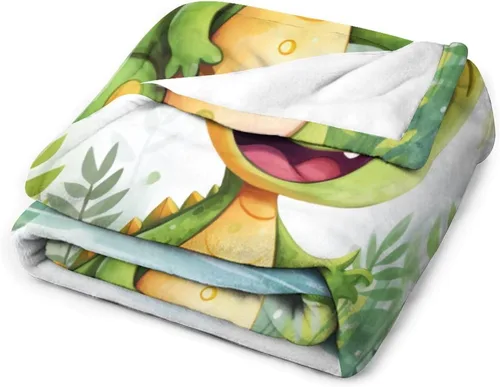 Miniatura 3 de Manta de forro polar de acuarela de selva, manta acogedora de franela de dinosaurio para niños, manta de dinosaurio de 30 x 40 pulgadas para sofá
